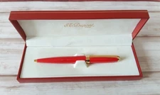 [N-MINT]S.T.Dupon Onyx Orange/Gold Twisted Ballpoint Pen wz/Box Vintage Rare F/S