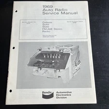 1969 FORD GALAXIE AM/FM STEREO USED BENDIX AUTO RADIO SERVICE MANUAL (24 PAGES)