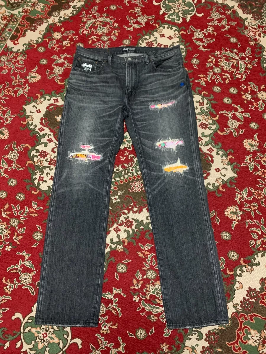 Levi's x Stussy Jeans Black SS505 W36 L32 Damage Processing 30thCollabo LTD Men
