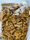LEGO- NEW-#3023-PEARL GOLD- 1 x 2  PLATE -10 PIECES