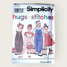 Vintage 1990s Simplicity Sewing Pattern 8017 Girls Blouse Jumper Jumpsuit Sz 2-4