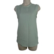 Wishlist Mint Green Woven Sleeveless Top Women Size S High Neck Textured 