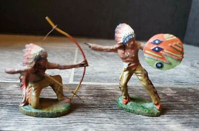 Lineol Elastolin Hausser Germany American Indian Native Warrior Chief Figures