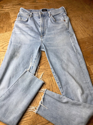COH Citizens of Humanity Chrissy Uber High Rise distress frayed hem JEANS  24x25