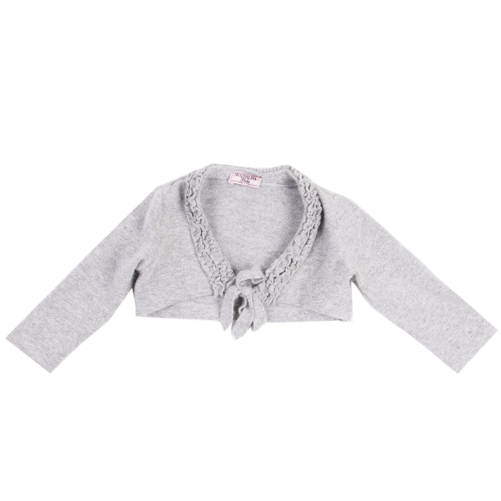 Monnalisa Bebe Bolero Size 9m Angora Front Gathered Limited Price Trim Tie Blend Melange