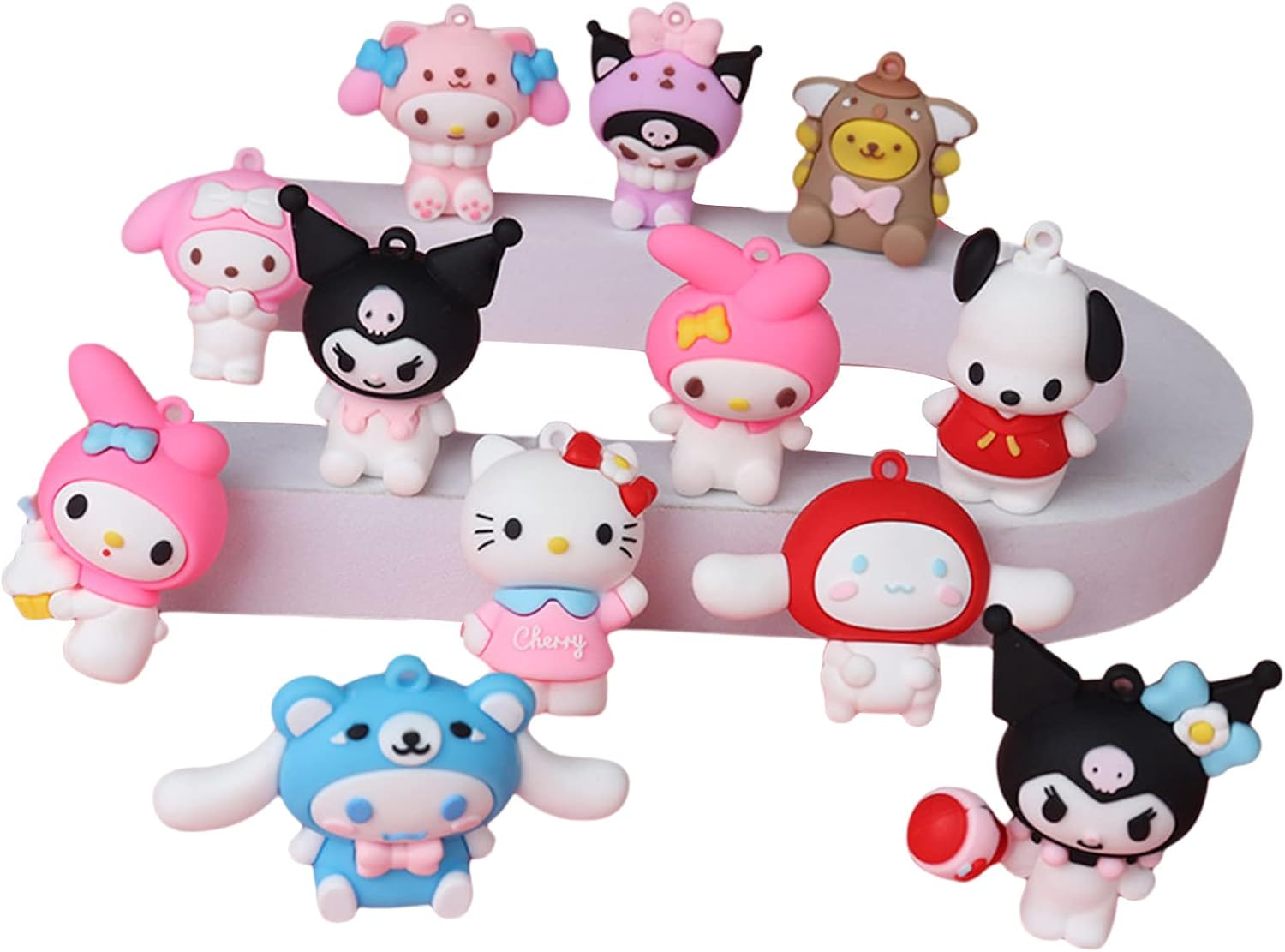 12Pcs Cute Anime Figurines, Kawaii Anime Cake Topper Set,Birthday Party Decorati