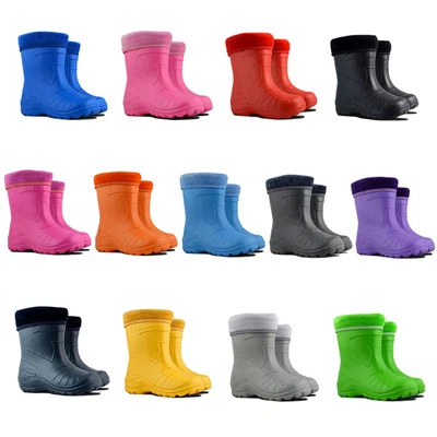 Kolmax leicht EVA Kinder Gummistiefel Regenstiefel gefüttert Thermostiefel 050