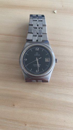 Omega Seamaster Quartz Date Black Dial Stainless Steel Silver Bracelet