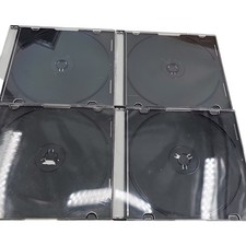 Lot of 4 Black Slim CD DVD Jewel Cases Single Disc Replacement Holders