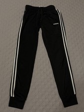 Adidas Womens Size Small Essentials 3 Stripes Tricot Track Pants Black DP2382