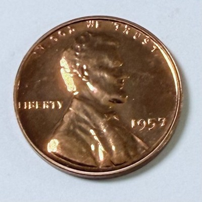 1957 Proof Wheat Penny Lincoln Cent Unc MS+ MINT STATE PLUS DETAILS #8514
