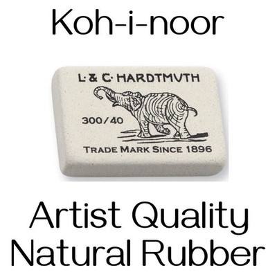 KOH-I-NOOR WEICHER KÜNSTLER BLEISTIFT RADIERER GUMMIKUNST ZEICHNUNG SKIZZIEREN RETUSCHE