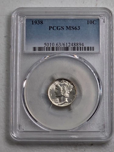 1938 P Mercury Dime 10c PCGS MS 63 #8894
