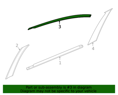 New Genuine Nissan Tape Rear Door Sash,Rear Rh 828186LE0A / 82818