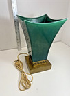 Mid Century Escolite (?) TV Light Lamp Ceramic Tulip Rich Red Gold 10” MCM Deco — photo 1