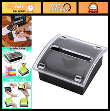 Pop Up Sticky Note Dispenser Holder for 3x3 Inch Notes - Clear Top, Black Base