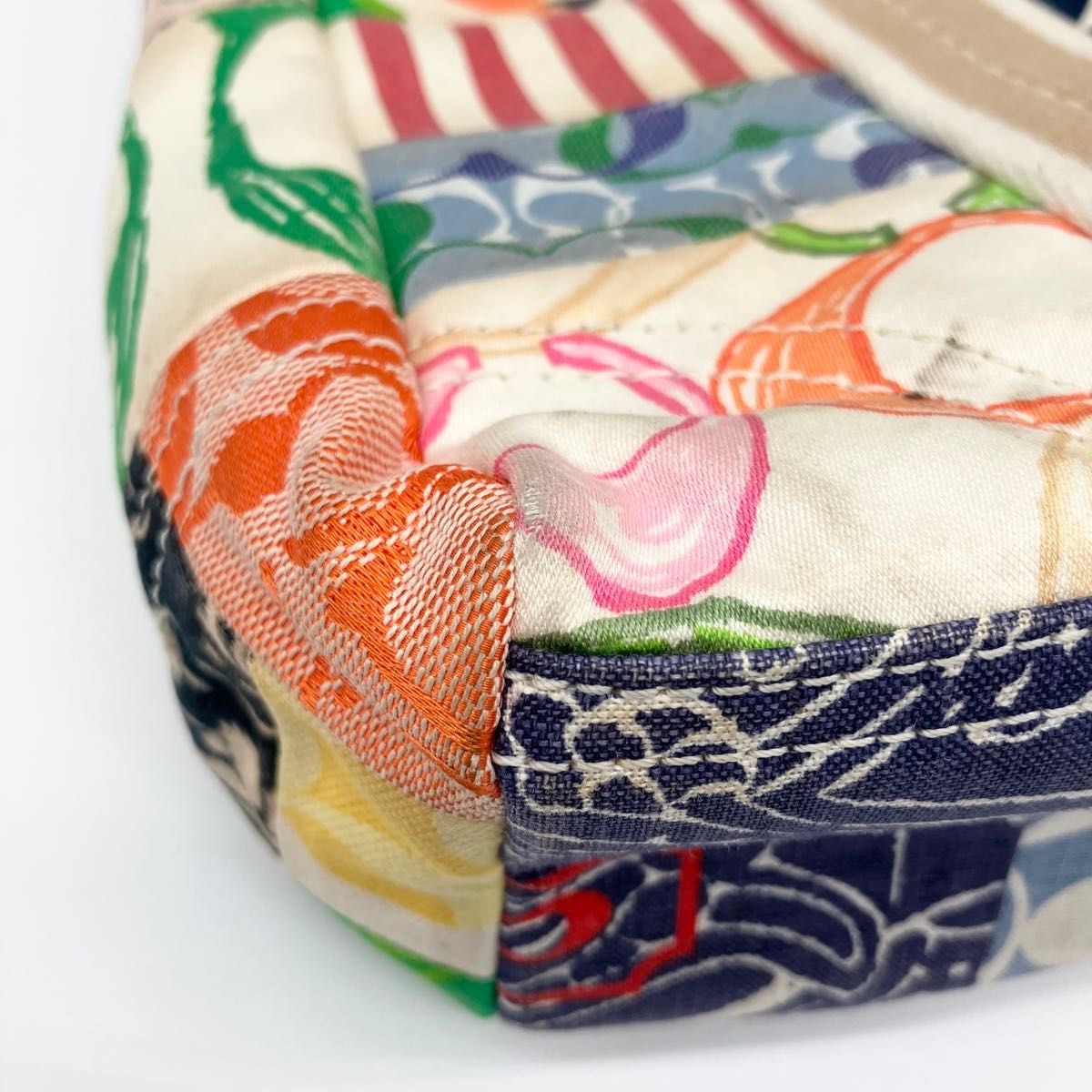 COACH Handbag Patchwork Canvas Multicolor Leather… - image 13
