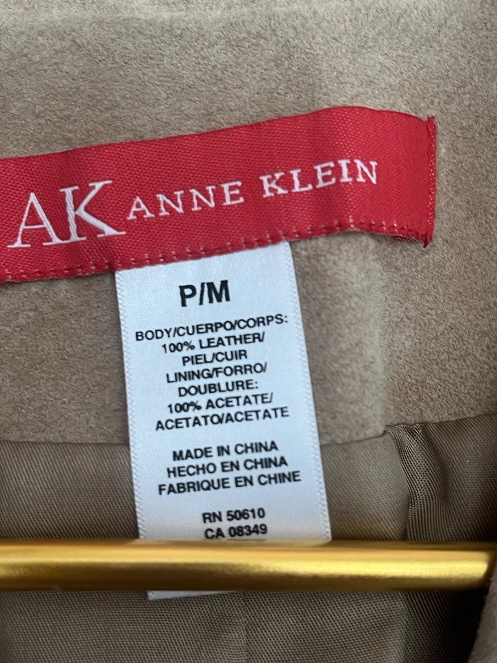 Blazer para mujer 100 % cuero/gamuza tostado - talla mediana Foto 2 de 4