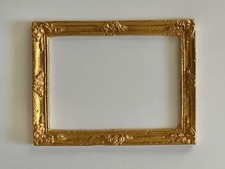 dollhouse doll house miniature PICTURE ELEGANT GOLD FRAME 1 3/4  X 2 3/8  