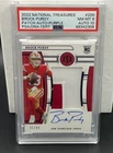 BROCK PURDY 2022 NATIONAL TREASURES RPA ROOKIE PURPLE /49 PSA 8 AUTO 10 Q0895