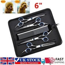 UK Professional Pet Hair Cutting Scissors Dog Grooming Kits Curved Shears Set 6"