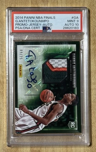 Giannis Antetokounmpo RPA /25 PSA 9 Auto 10 Rookie Patch 3 Color RC 2013-14 Pop1