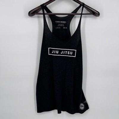 Choke Republic Tank Mens XL Gray Jiu Jitsu Graphic Racerback Gym USA Training