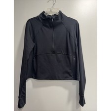 Women's 1/2 Zip Jacket - All in Motion Black XL Thumb Holes NWT 27437