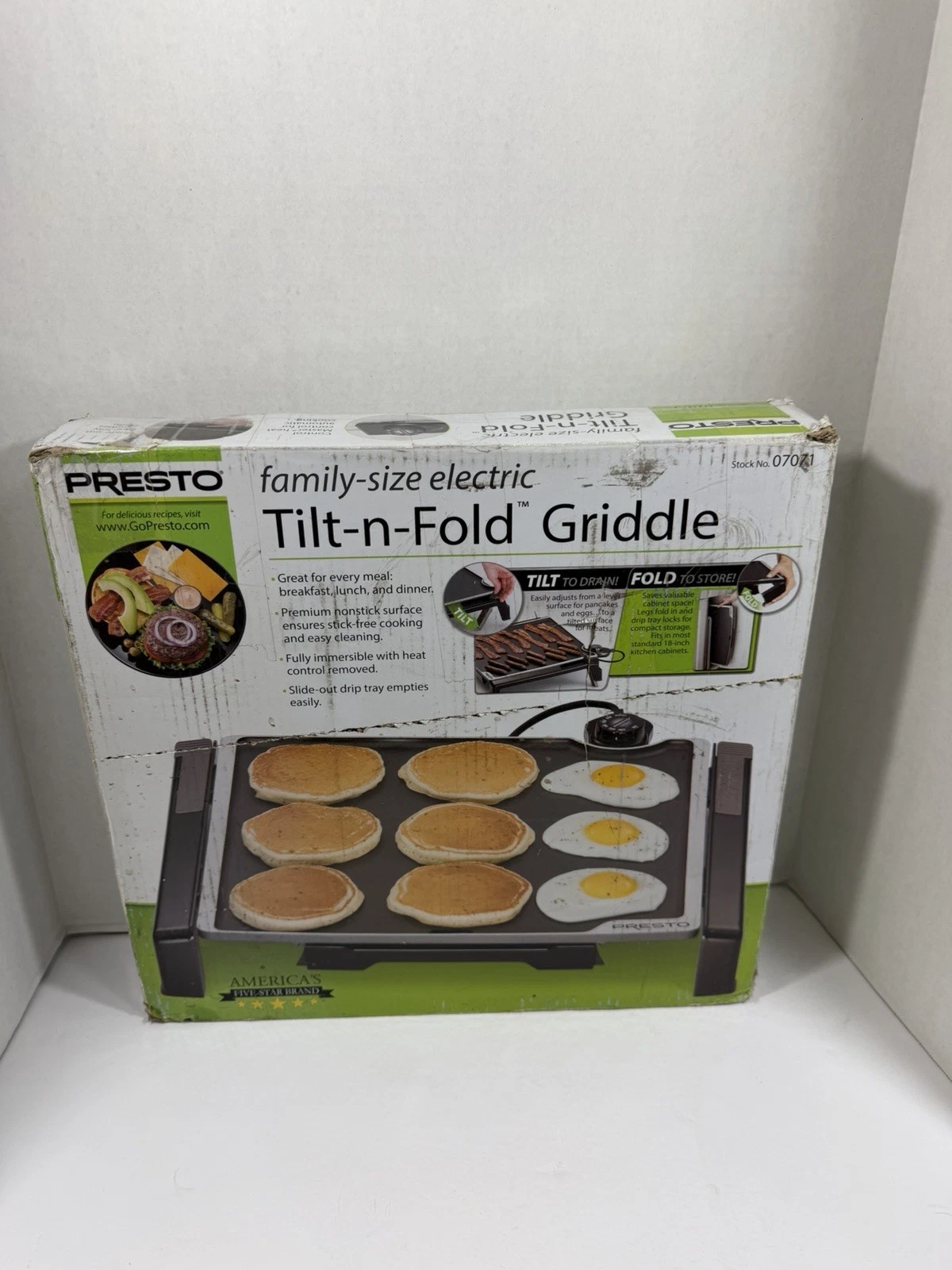 Presto 07071 15-inch Electric Tilt-n-fold Griddle, Black