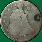 1847 Seated Liberty Dollar Choice Almost Good AG+/G Coin #37753