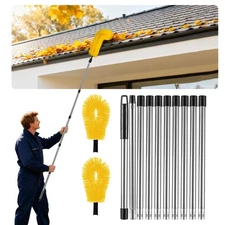 Gutter Cleaning Tools from The Ground - 12.7FT Long Adjustable gutter Cleaner...