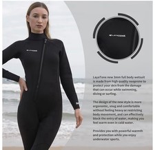 Layatone Women s Lg 3mm Neoprene Full Body Wetsuit Front Zipper Diving, Surfing