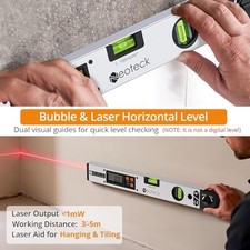 Neoteck 225° Aluminum Digital Angle Finder with Laser (Class 2 Laser, 1mW)