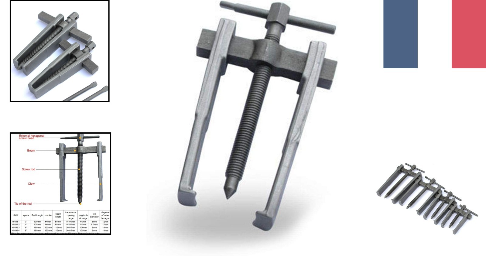 Extracteur de roulement KATSU 150mm extracteur ultra fin acier au carbone outil décolleur moyeu