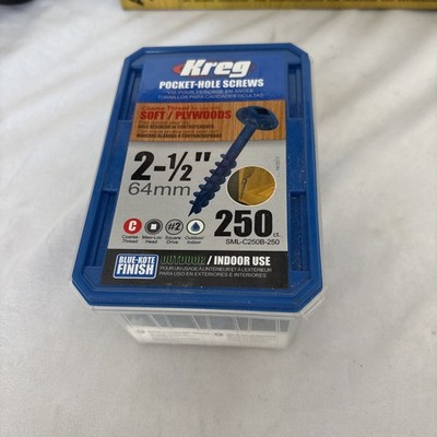 KREG SML-C250B-250 2 2-1/2 in. L Square Blue-Kote Pocket-Hole Screw