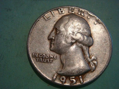 1951 P Washington Quarter in Album Filling cond actual coin in pic
