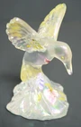 Fenton Glass Hummingbird Figurine Opalescent Hand Painted & Signed Bird 4" Tall