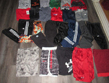24 Pc UNDER ARMOUR ADIDAS NIKE Lot Boy's Large 14 16 Shirts Shorts Pants Jackets