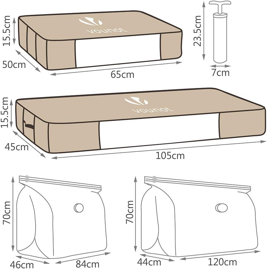 Organizer Sottoletto 2 Pezzi con Sottovuoto | Ottimizzazione Spazio - 2