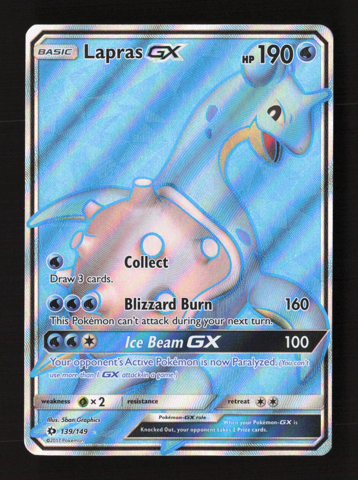Lapras GX (Full Art) 139/149 Holo SM Base Set LP Pokémon TCG