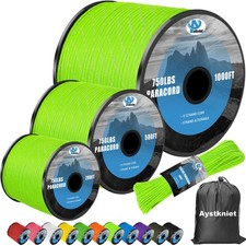 750ib Reflective Paracord Rope100' 200' 500' 1000'4mm 11 Strand Parachute Spool
