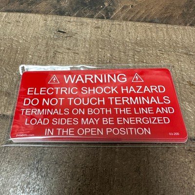 2'' x 4'' WARNING Electric Shock Hazard Label 03-200 Solar PV Do Not Touch 10 Pack