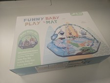 Baby Gym Play Mat, 8-In-1 Tummy Time Mat  Ball Pit with 6 Toys, Washable Baby A