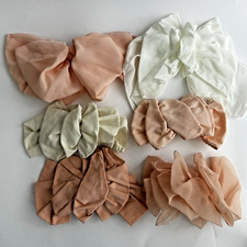 Vintage Lot Of 6 80s 90s Hair Bows Y2K Ruffle Satin Chiffon Barrette Peach Ivory