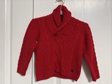 Janie and Jack Bradbury Red Cable Knit Shawl Collar Sweater – Size 18–24 Months