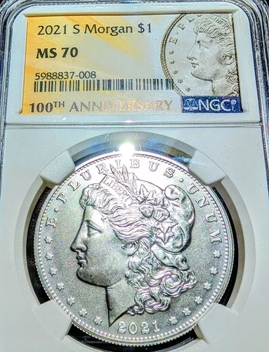 2021 S Morgan $ Perfect MS70! Flawless! 1-DAY AUCTION! COA Included!🤩🇺🇲