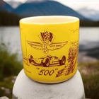 Vintage Federal Glass Indianapolis Motor Speedway Indy 500 Yellow Mug Cup