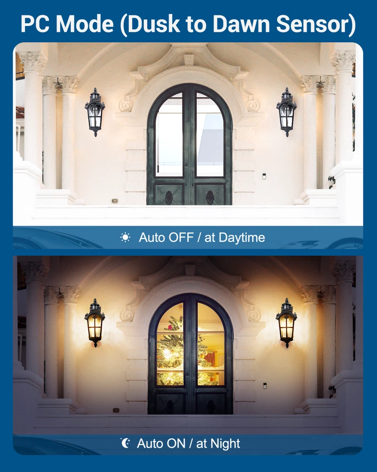 DEWENWILS 2-Pack Motion Sensor Outdoor Wall Lights Dusk to Dawn Exterior Lantern - Image 4 of 4