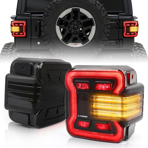 For Jeep Wrangler JK JKU 2008-2017 LED Tail Lights Sequential Turn Signal Lamps - Picture 12 of 13