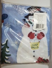 Holiday Shower Curtain Christmas Snowman Soap Balls Oriental Trading